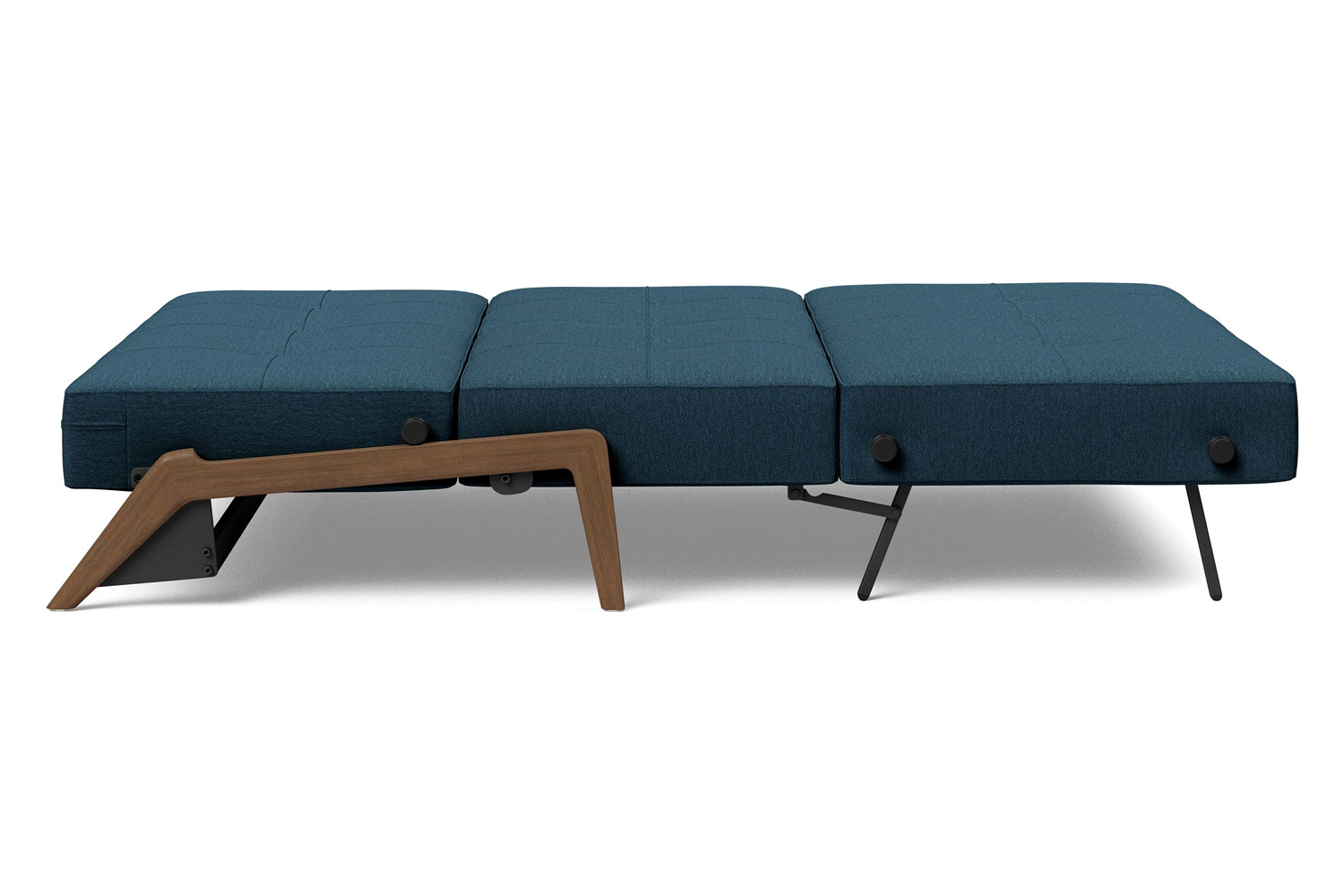 Innovation Living Cubed Full Size Sofa Bed with Dark Wood Legs - 580 Argus Navy Blue