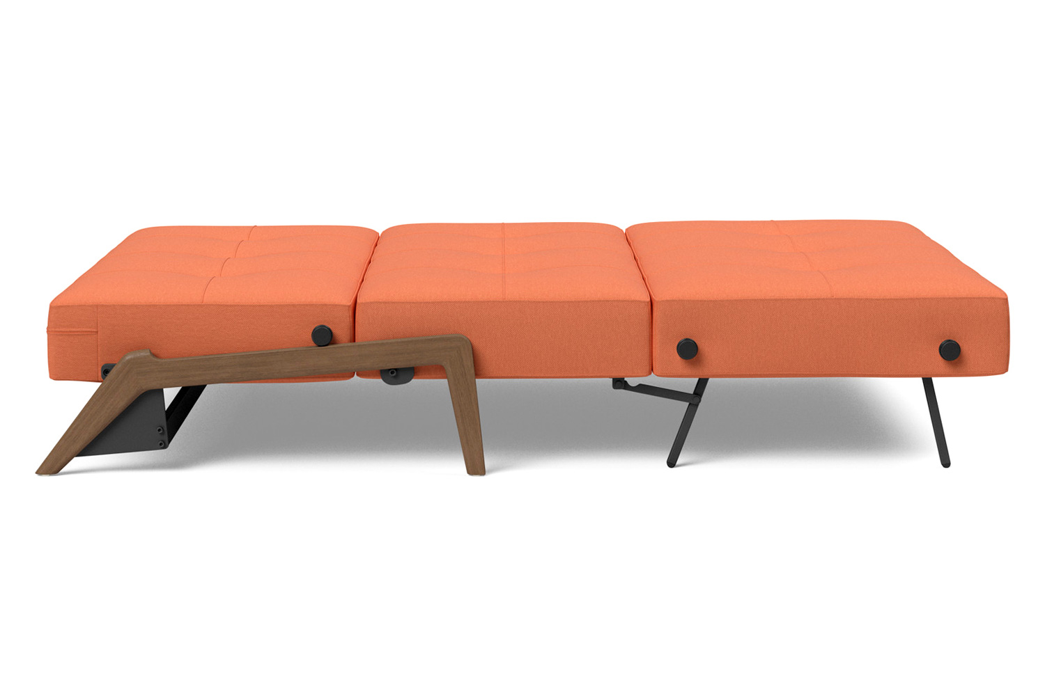 Innovation Living Cubed Full Size Sofa Bed with Dark Wood Legs - 581 Argus Rust