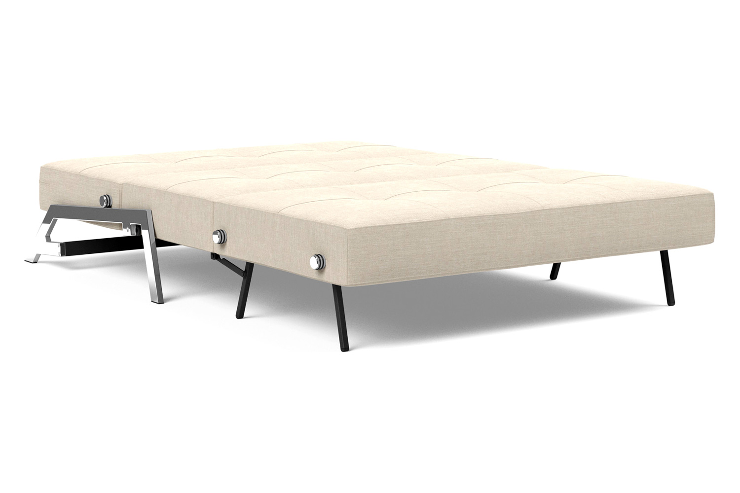 Innovation Living Cubed Full Size Sofa Bed with Chrome legs - 586 Phobos Latte