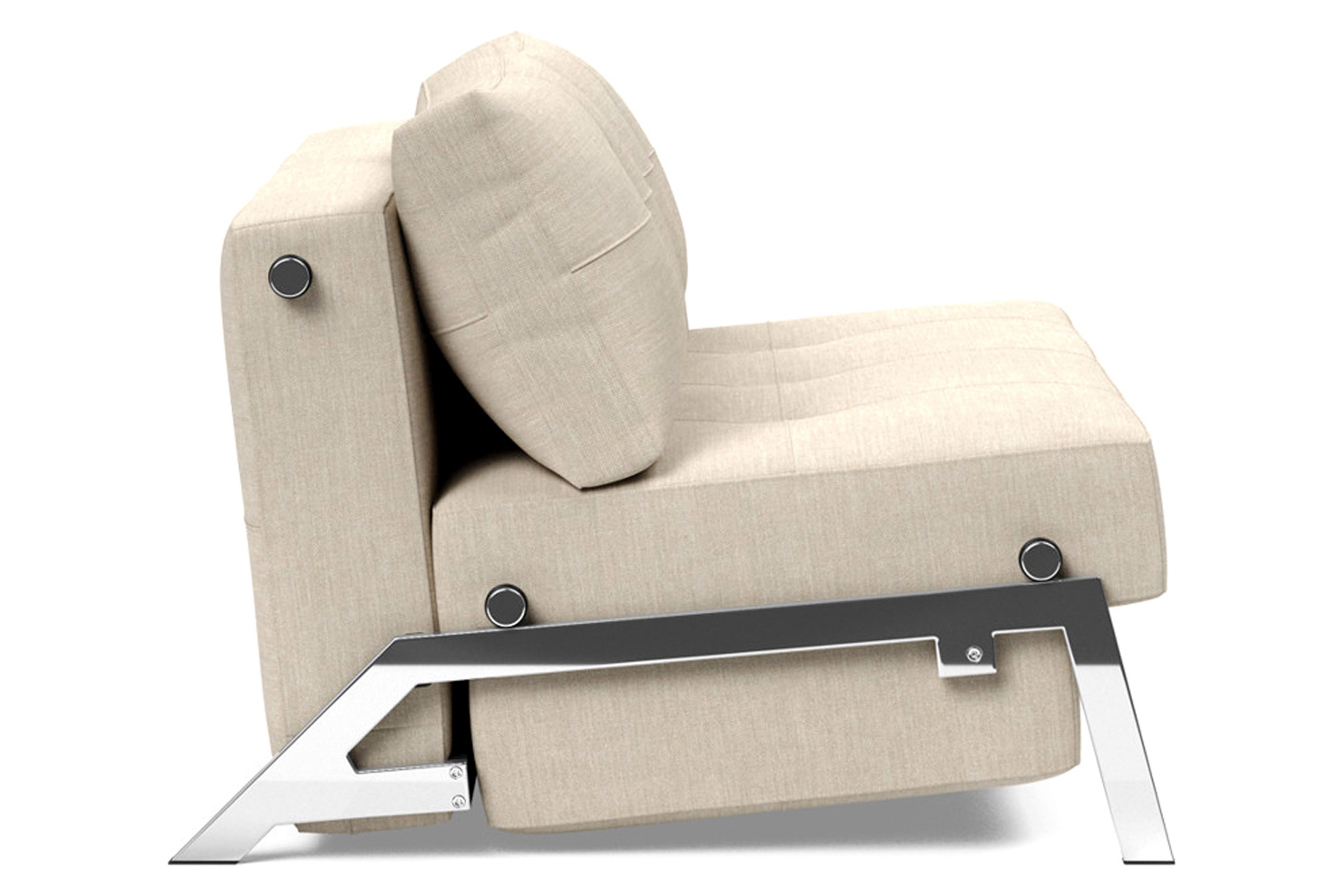 Innovation Living Cubed Full Size Sofa Bed with Chrome legs - 586 Phobos Latte
