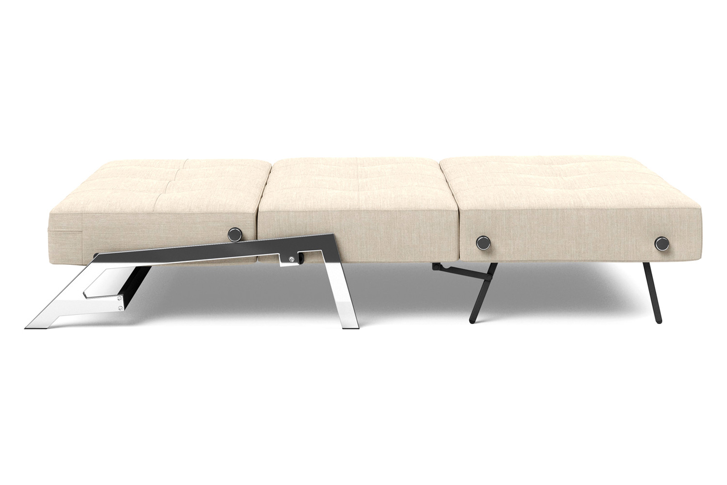 Innovation Living Cubed Full Size Sofa Bed with Chrome legs - 586 Phobos Latte