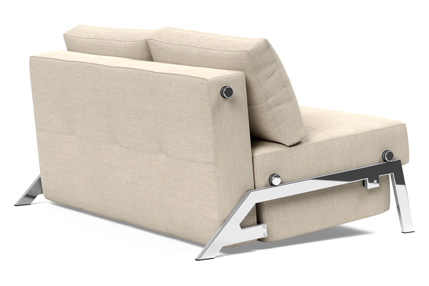 Innovation Living Cubed Full Size Sofa Bed with Chrome legs - 586 Phobos Latte
