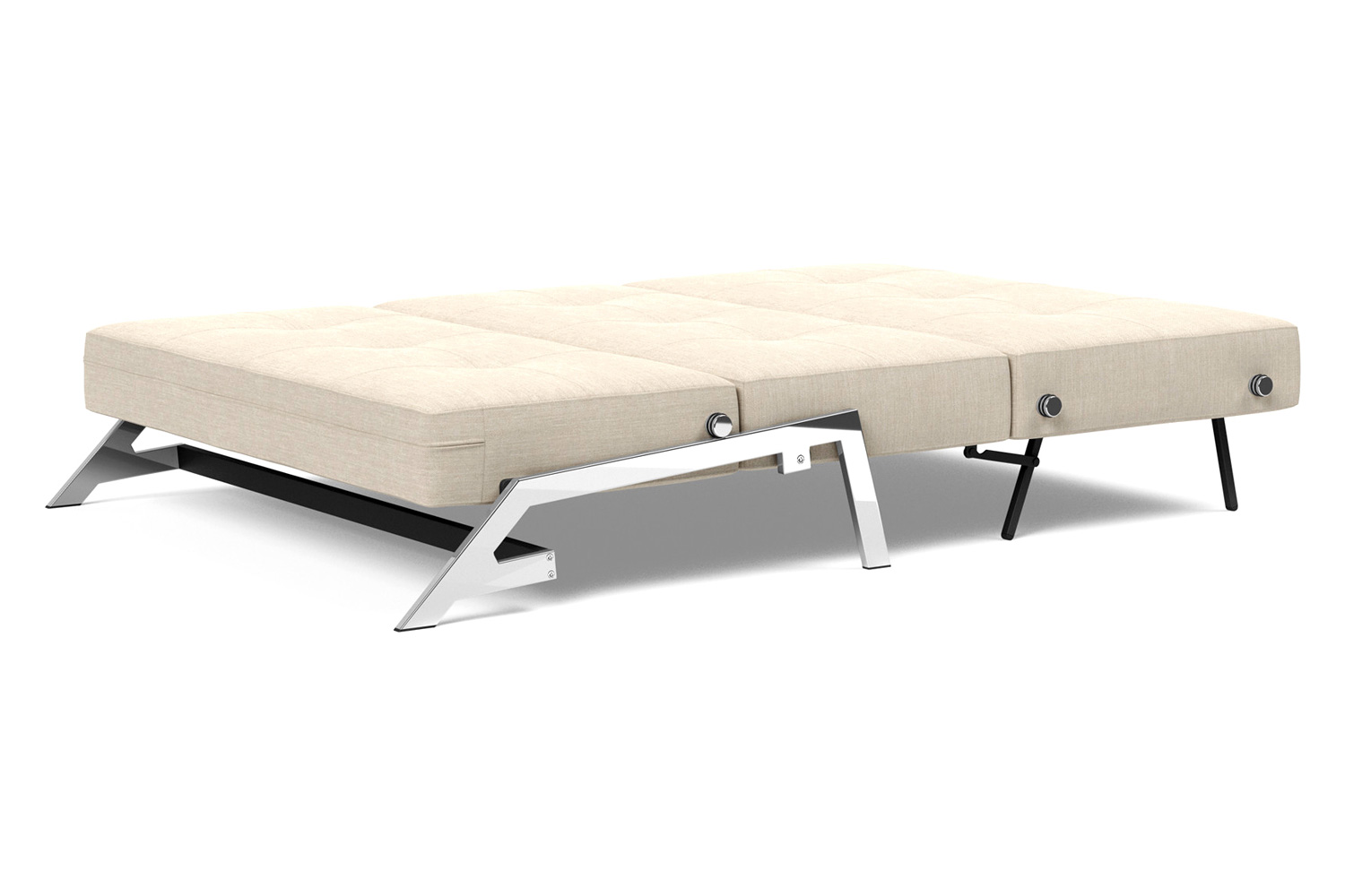Innovation Living Cubed Full Size Sofa Bed with Chrome legs - 586 Phobos Latte