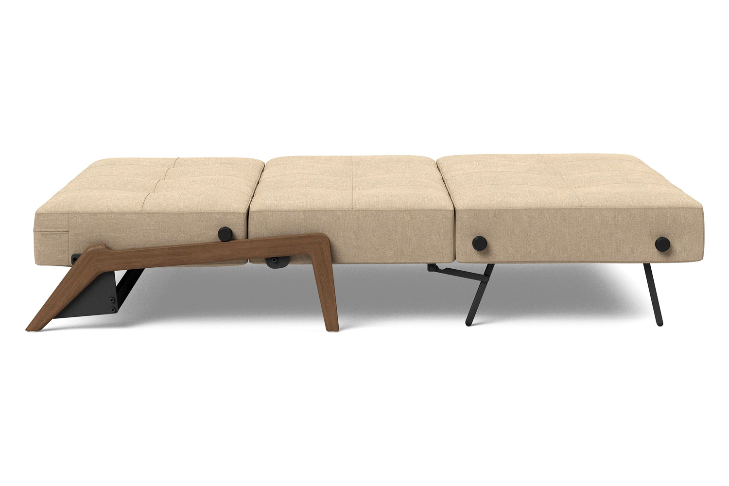 Innovation Living Cubed Full Size Sofa Bed with Dark Wood Legs - 587 Phobos Mocha