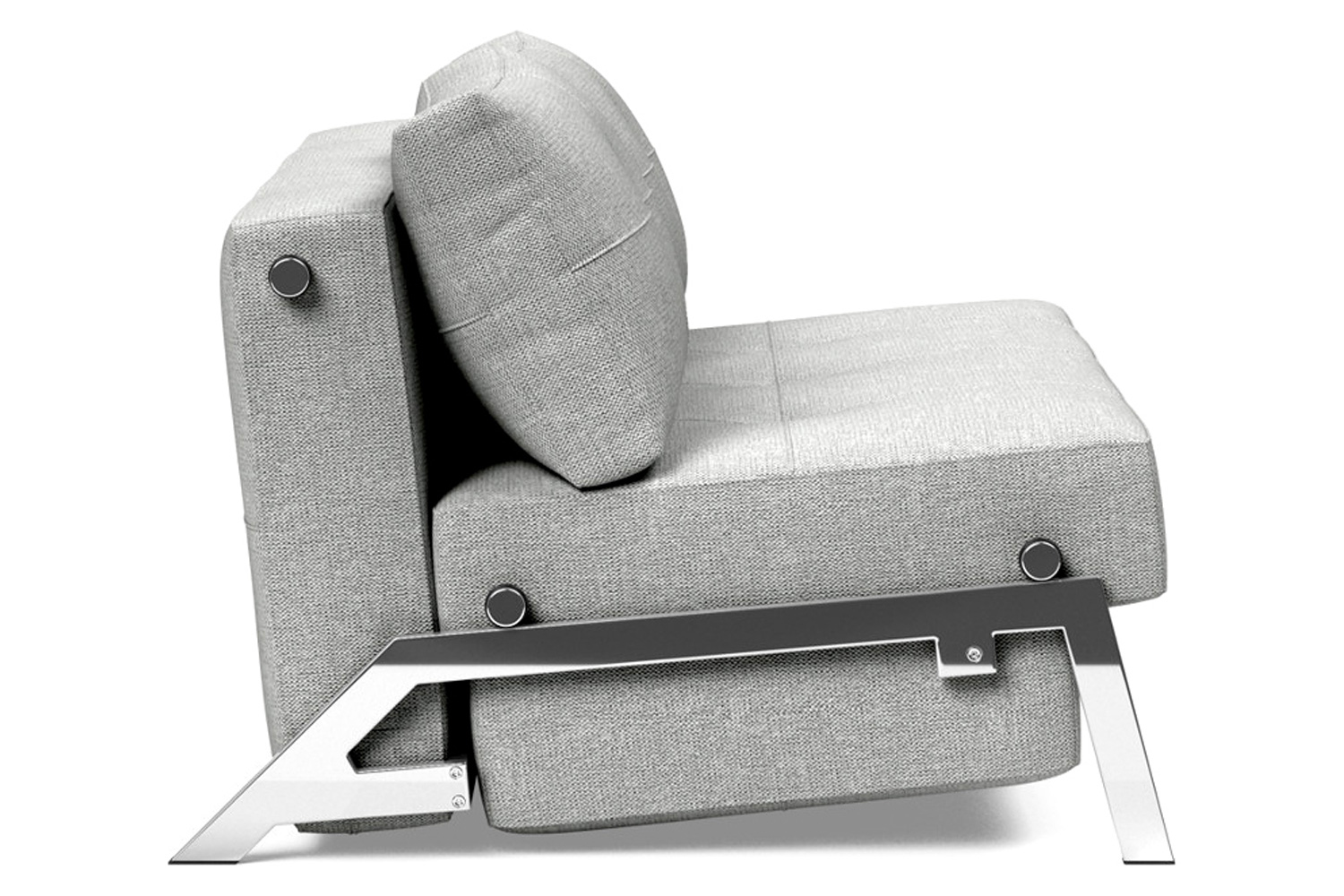 Innovation Living Cubed Full Size Sofa Bed with Chrome legs - 590 Micro Check Gray