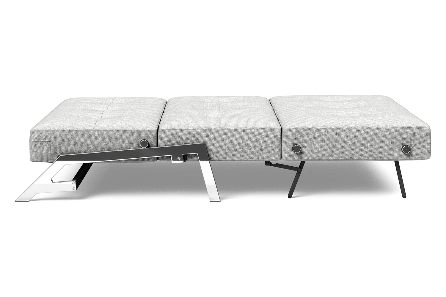 Innovation Living Cubed Full Size Sofa Bed with Chrome legs - 590 Micro Check Gray