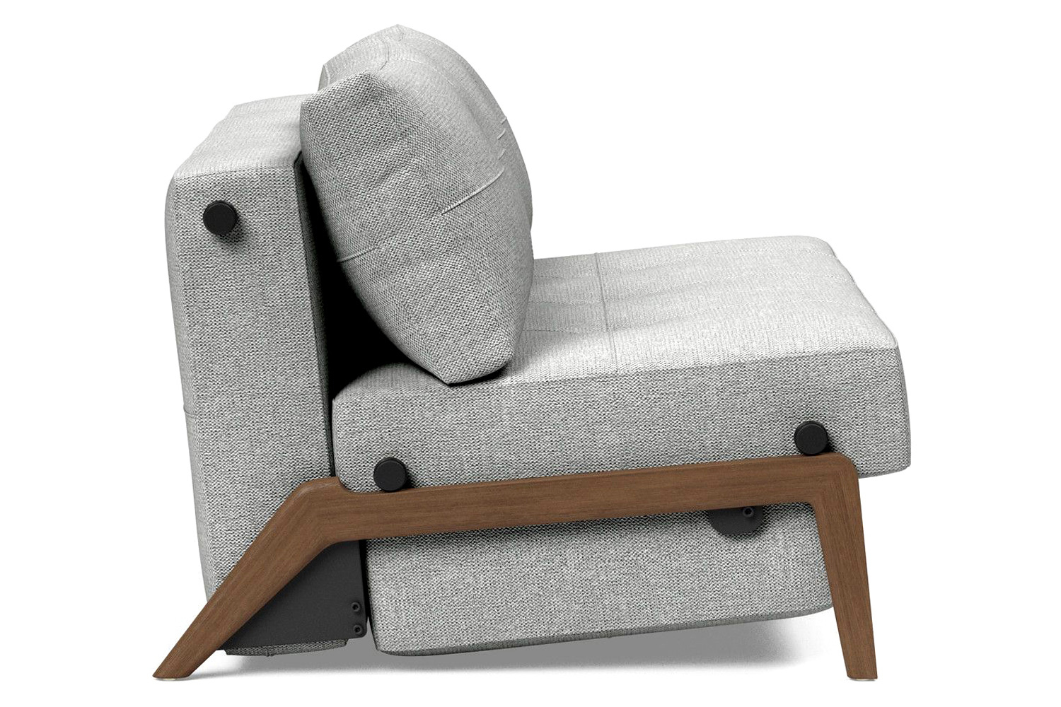 Innovation Living Cubed Full Size Sofa Bed with Dark Wood Legs - 590 Micro Check Gray
