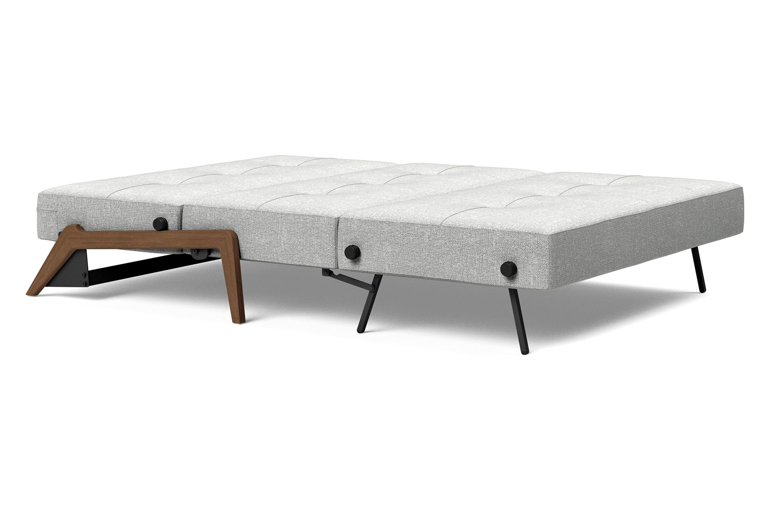 Innovation Living Cubed Full Size Sofa Bed with Dark Wood Legs - 590 Micro Check Gray