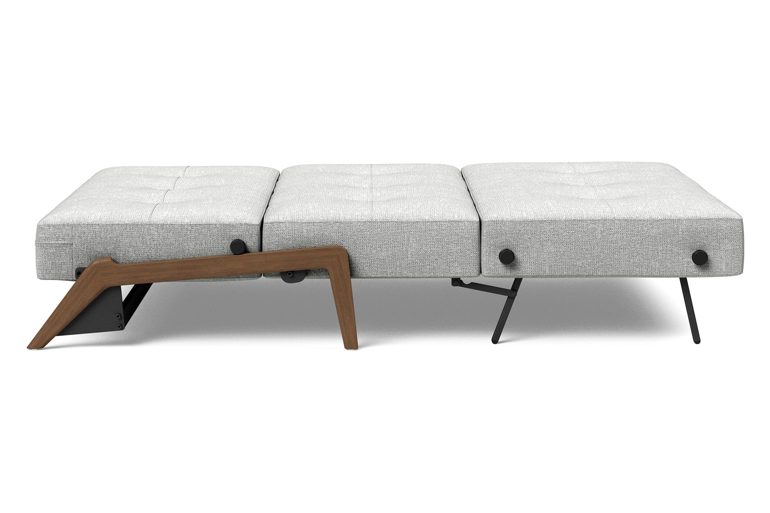 Innovation Living Cubed Full Size Sofa Bed with Dark Wood Legs - 590 Micro Check Gray