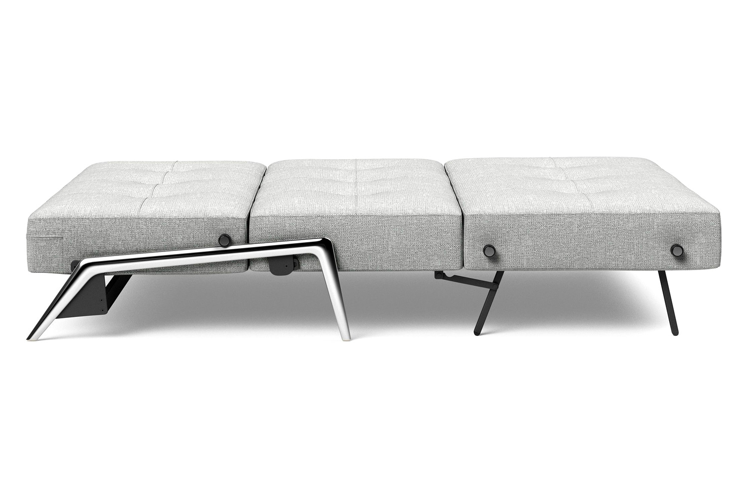 Innovation Living Cubed Full Size Sofa Bed with Alu Legs - 590 Micro Check Gray