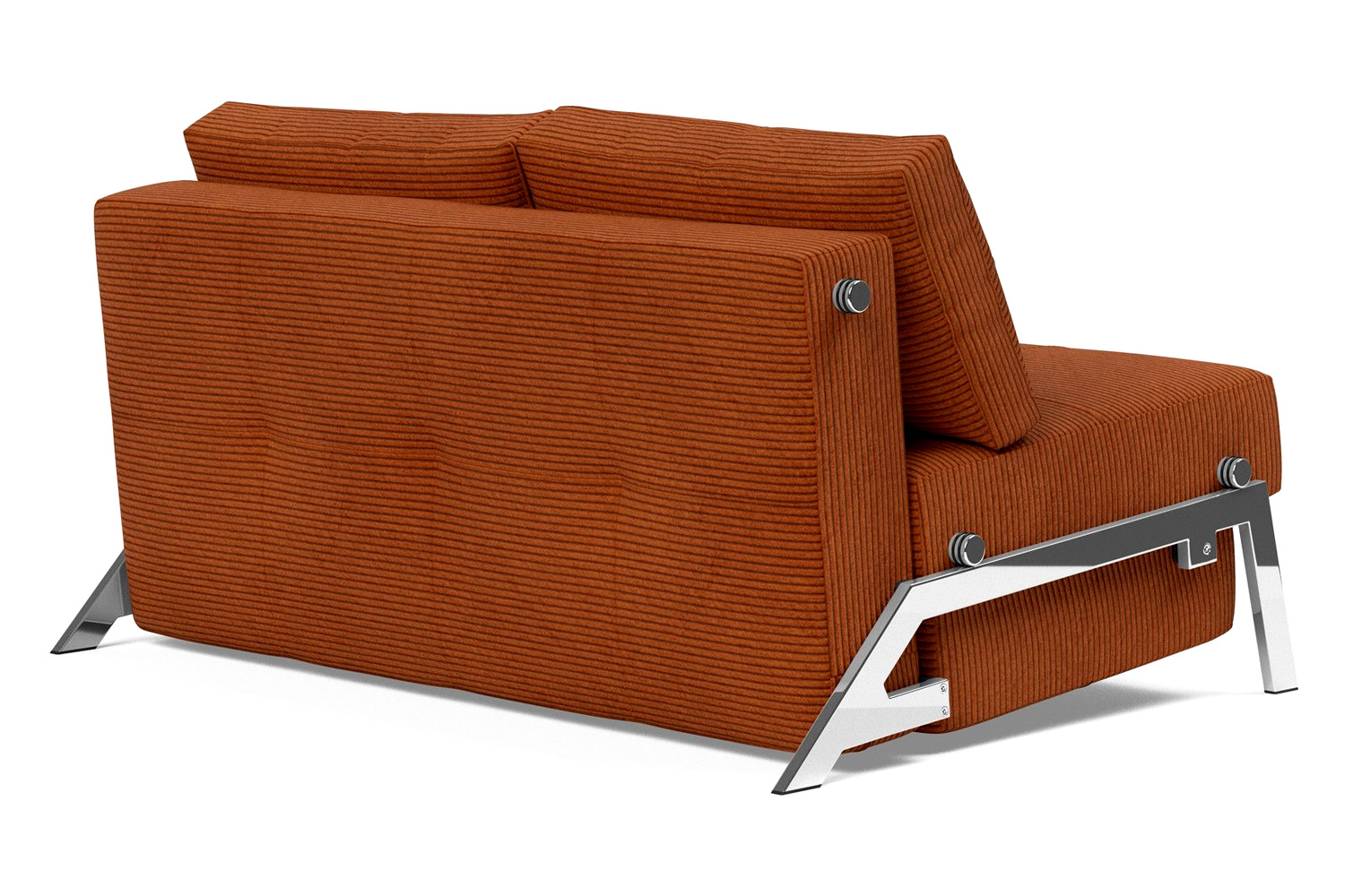Innovation Living Cubed Full Size Sofa Bed with Chrome legs - 595 Corduroy Burnt Orange