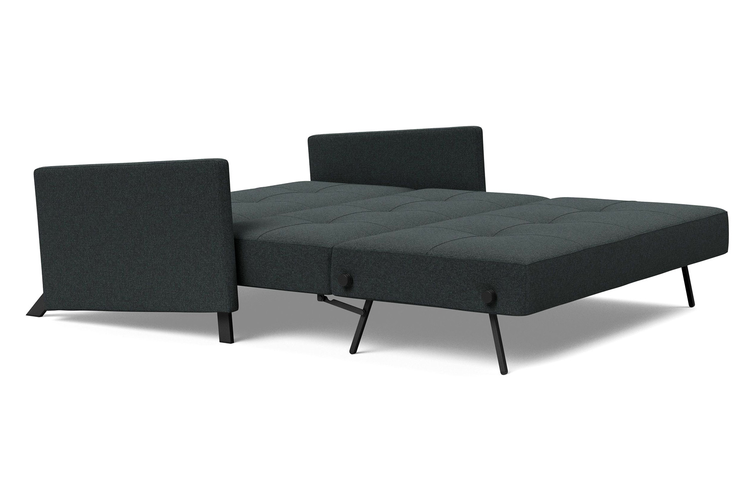 Innovation Living Cubed Queen Size Sofa Bed with Arms - 534 Bouclé Black Raven