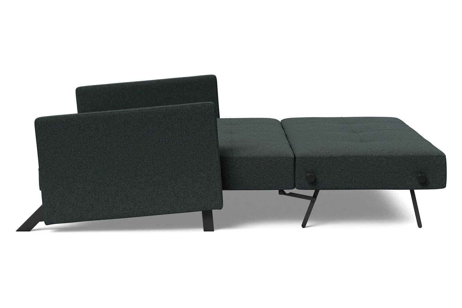 Innovation Living Cubed Queen Size Sofa Bed with Arms - 534 Bouclé Black Raven