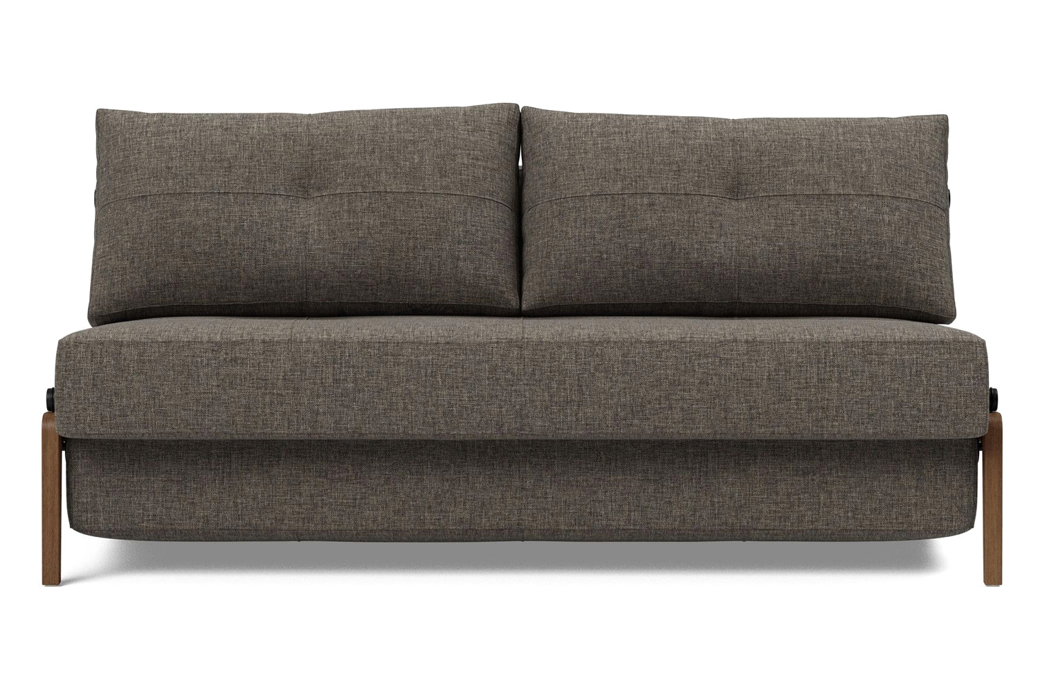 Innovation Living Cubed Queen Size Sofa Bed with Dark Wood Legs - 216 Flashtex Dark Gray