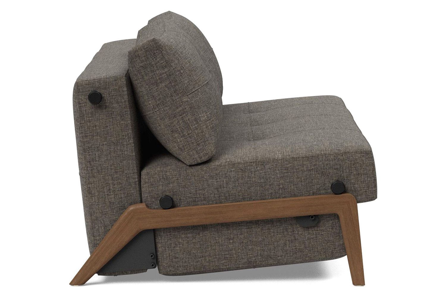 Innovation Living Cubed Queen Size Sofa Bed with Dark Wood Legs - 216 Flashtex Dark Gray