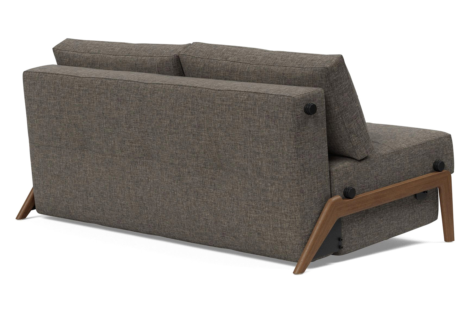 Innovation Living Cubed Queen Size Sofa Bed with Dark Wood Legs - 216 Flashtex Dark Gray