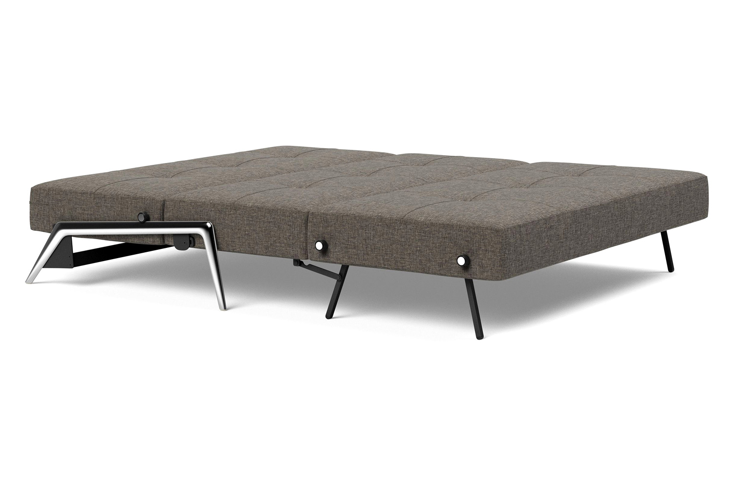 Innovation Living Cubed Queen Size Sofa Bed with Alu Legs - 216 Flashtex Dark Gray