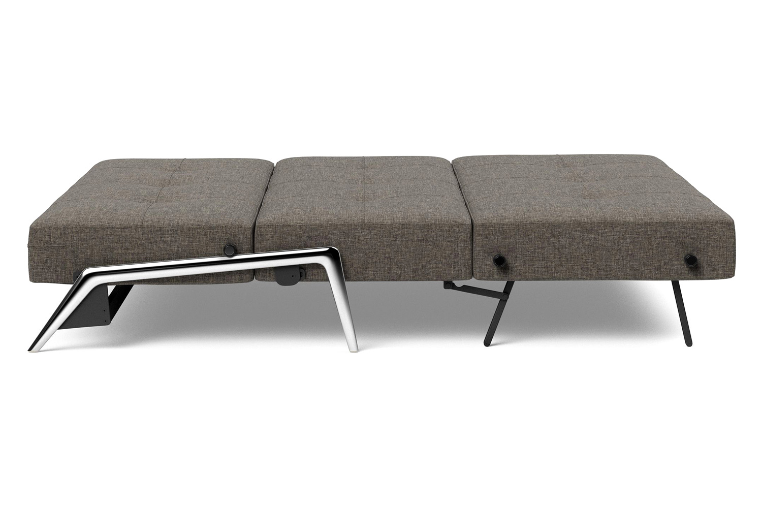 Innovation Living Cubed Queen Size Sofa Bed with Alu Legs - 216 Flashtex Dark Gray