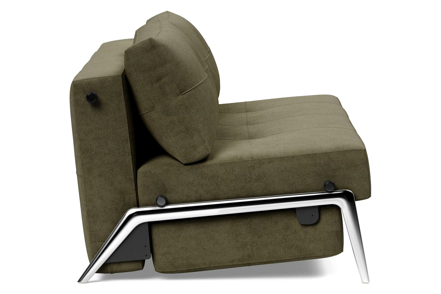 Innovation Living Cubed Queen Size Sofa Bed with Alu Legs - 316 Cordufine Pine Green
