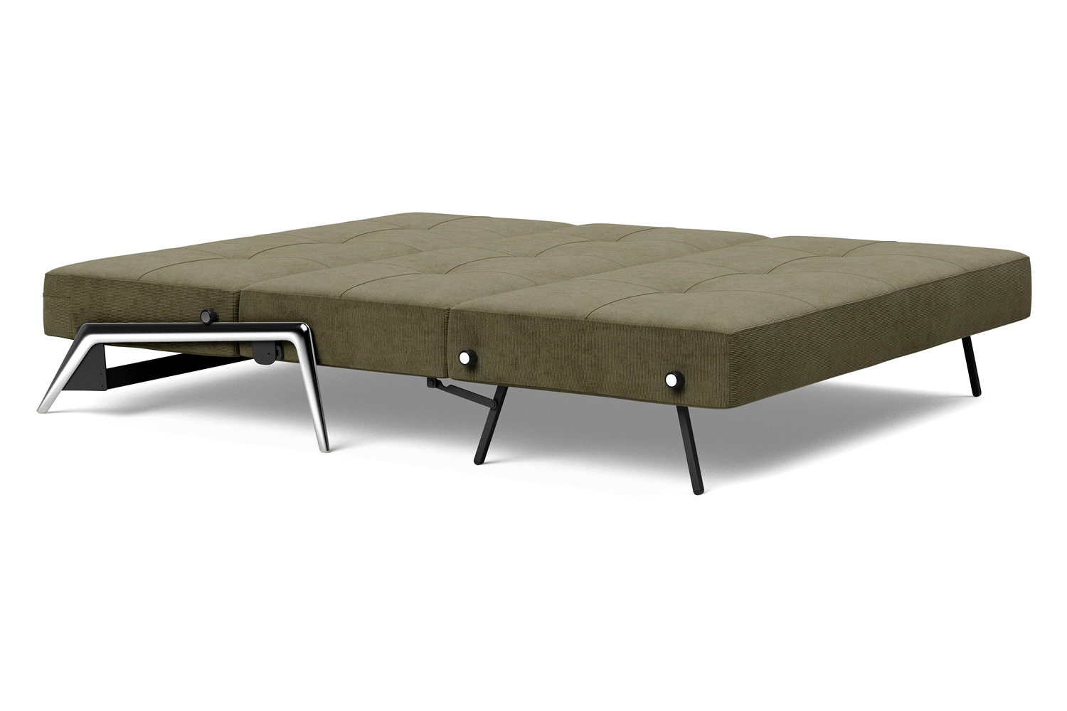 Innovation Living Cubed Queen Size Sofa Bed with Alu Legs - 316 Cordufine Pine Green