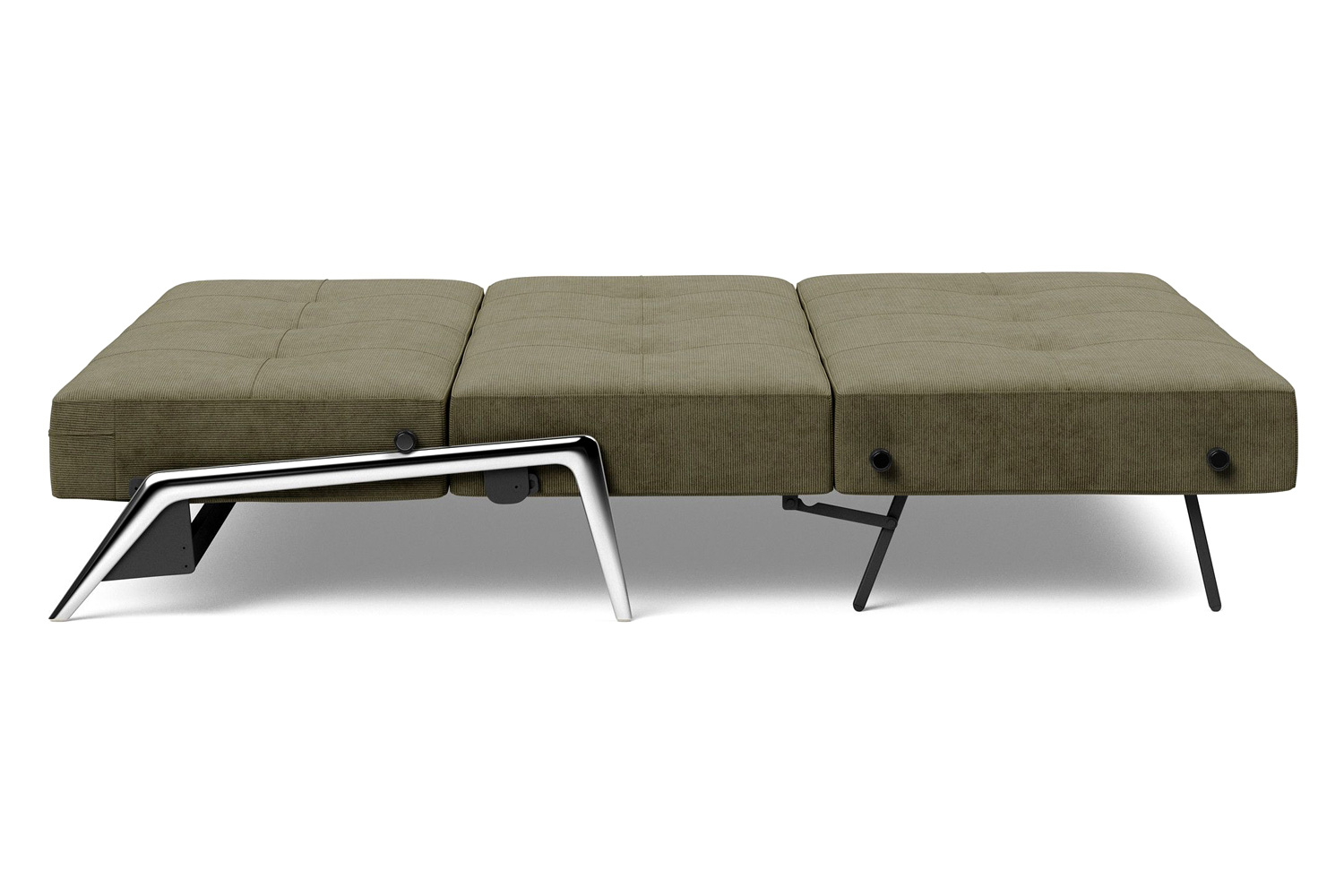 Innovation Living Cubed Queen Size Sofa Bed with Alu Legs - 316 Cordufine Pine Green
