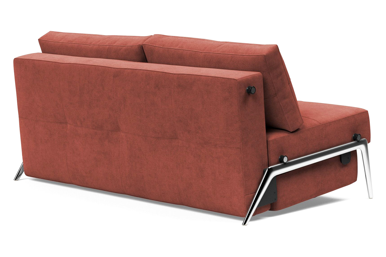 Innovation Living Cubed Queen Size Sofa Bed with Alu Legs - 317 Cordufine Rust