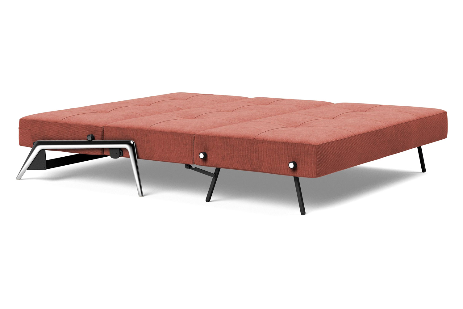Innovation Living Cubed Queen Size Sofa Bed with Alu Legs - 317 Cordufine Rust
