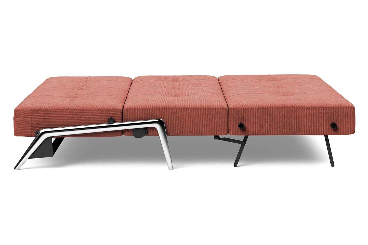 Innovation Living Cubed Queen Size Sofa Bed with Alu Legs - 317 Cordufine Rust
