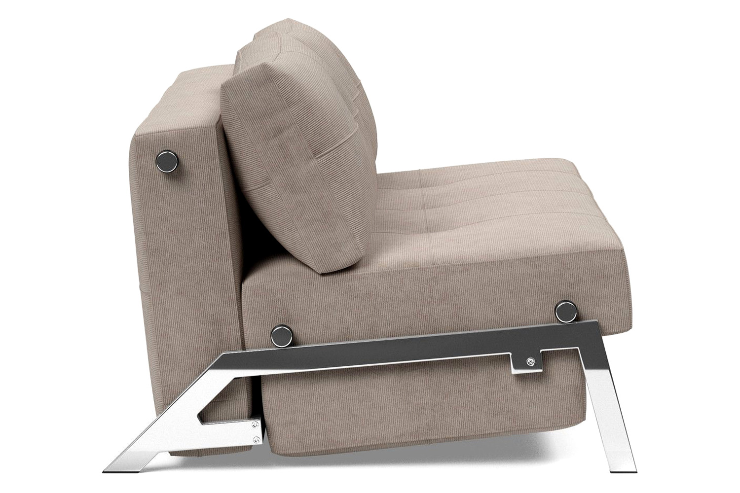 Innovation Living Cubed Queen Size Sofa Bed with Chrome Legs - 318 Cordufine Beige