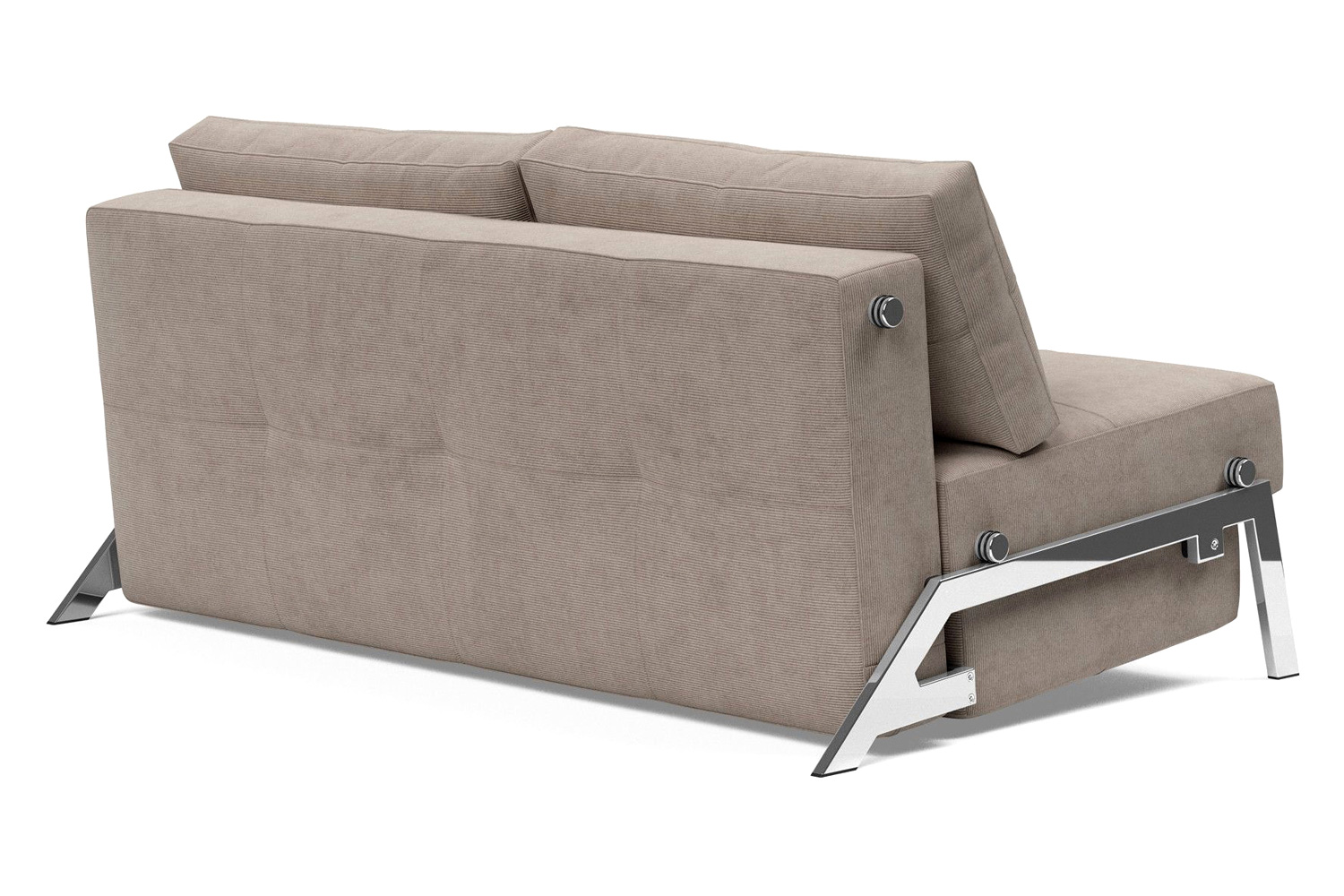 Innovation Living Cubed Queen Size Sofa Bed with Chrome Legs - 318 Cordufine Beige