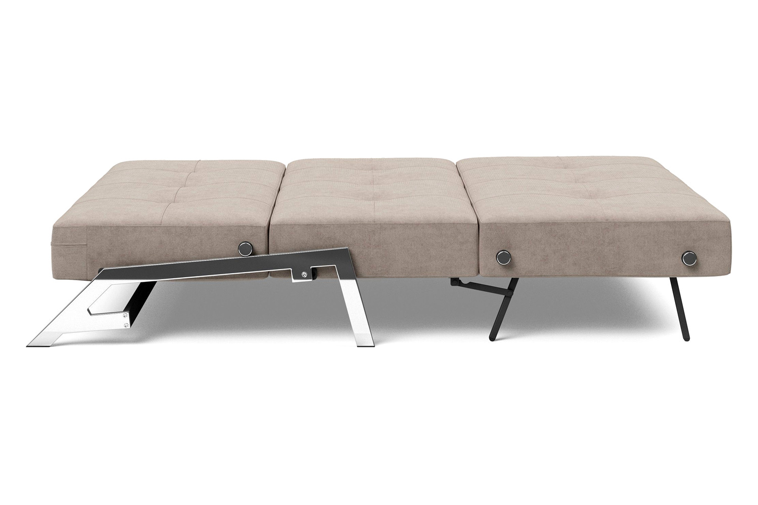 Innovation Living Cubed Queen Size Sofa Bed with Chrome Legs - 318 Cordufine Beige