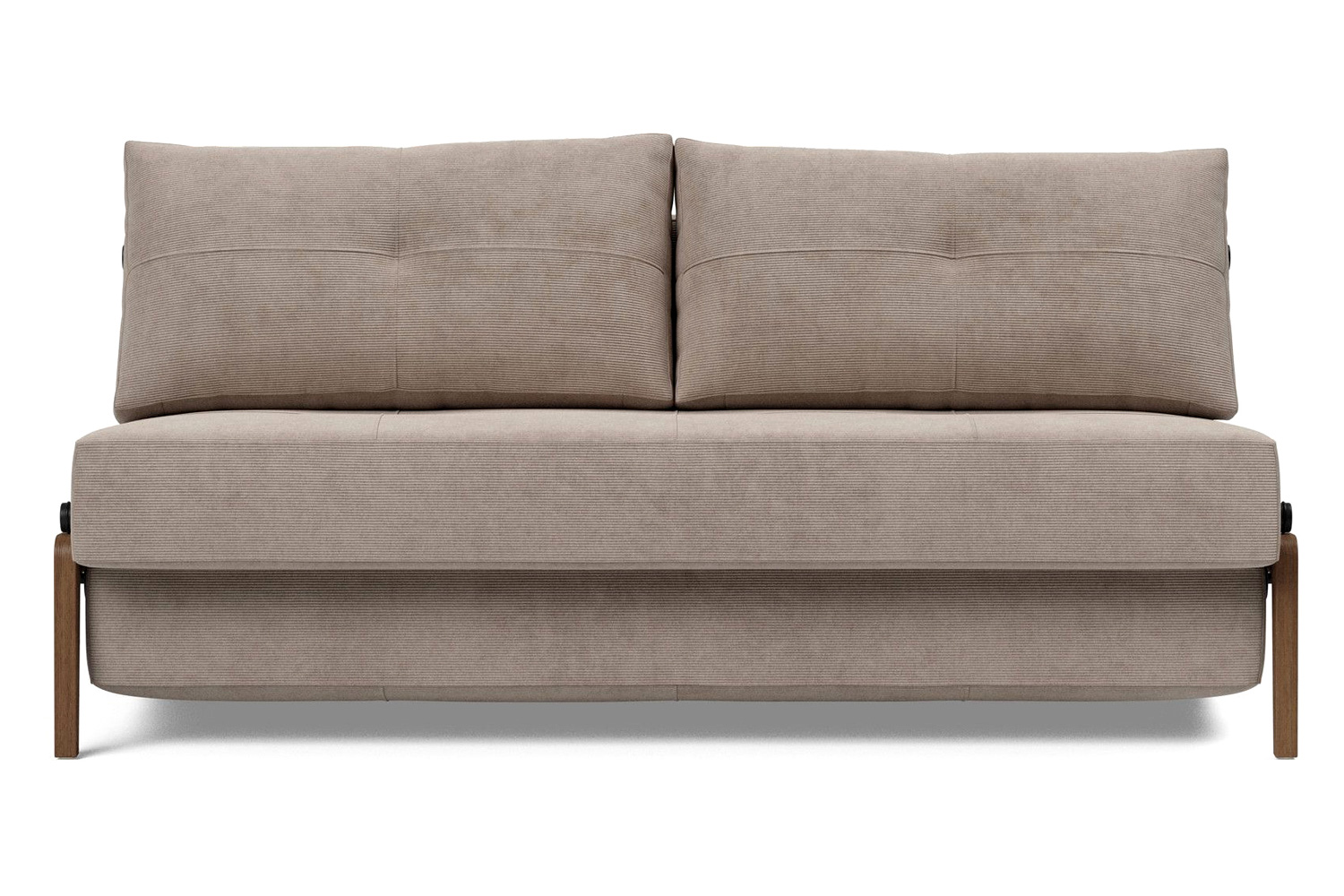 Innovation Living Cubed Queen Size Sofa Bed with Dark Wood Legs - 318 Cordufine Beige