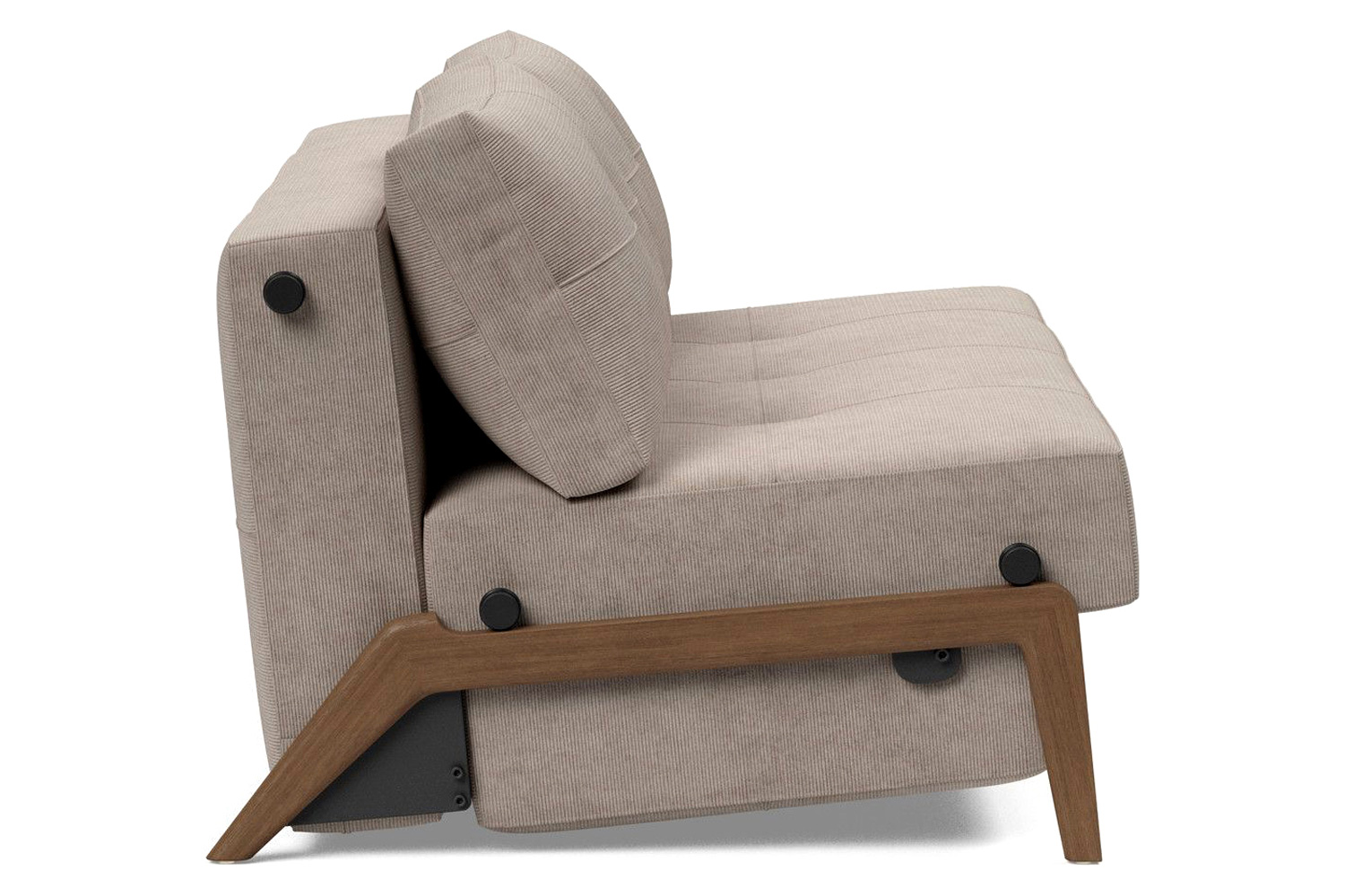 Innovation Living Cubed Queen Size Sofa Bed with Dark Wood Legs - 318 Cordufine Beige