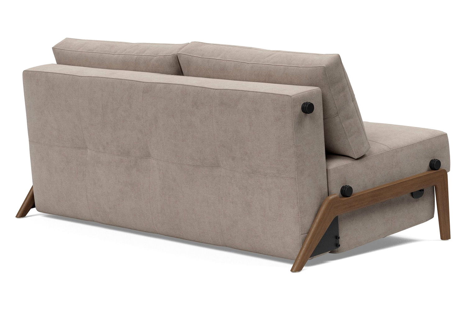 Innovation Living Cubed Queen Size Sofa Bed with Dark Wood Legs - 318 Cordufine Beige