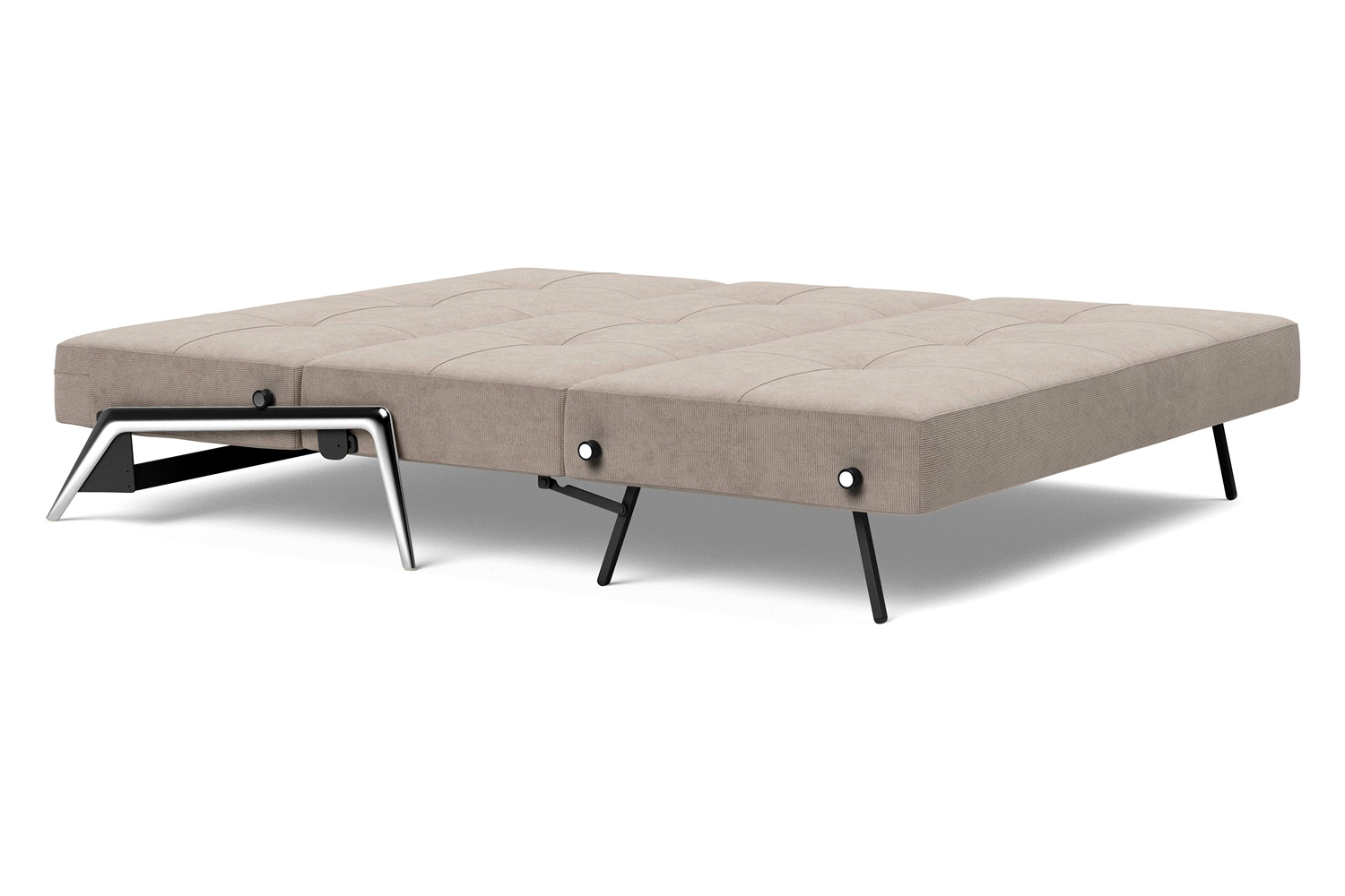 Innovation Living Cubed Queen Size Sofa Bed with Alu Legs - 318 Cordufine Beige