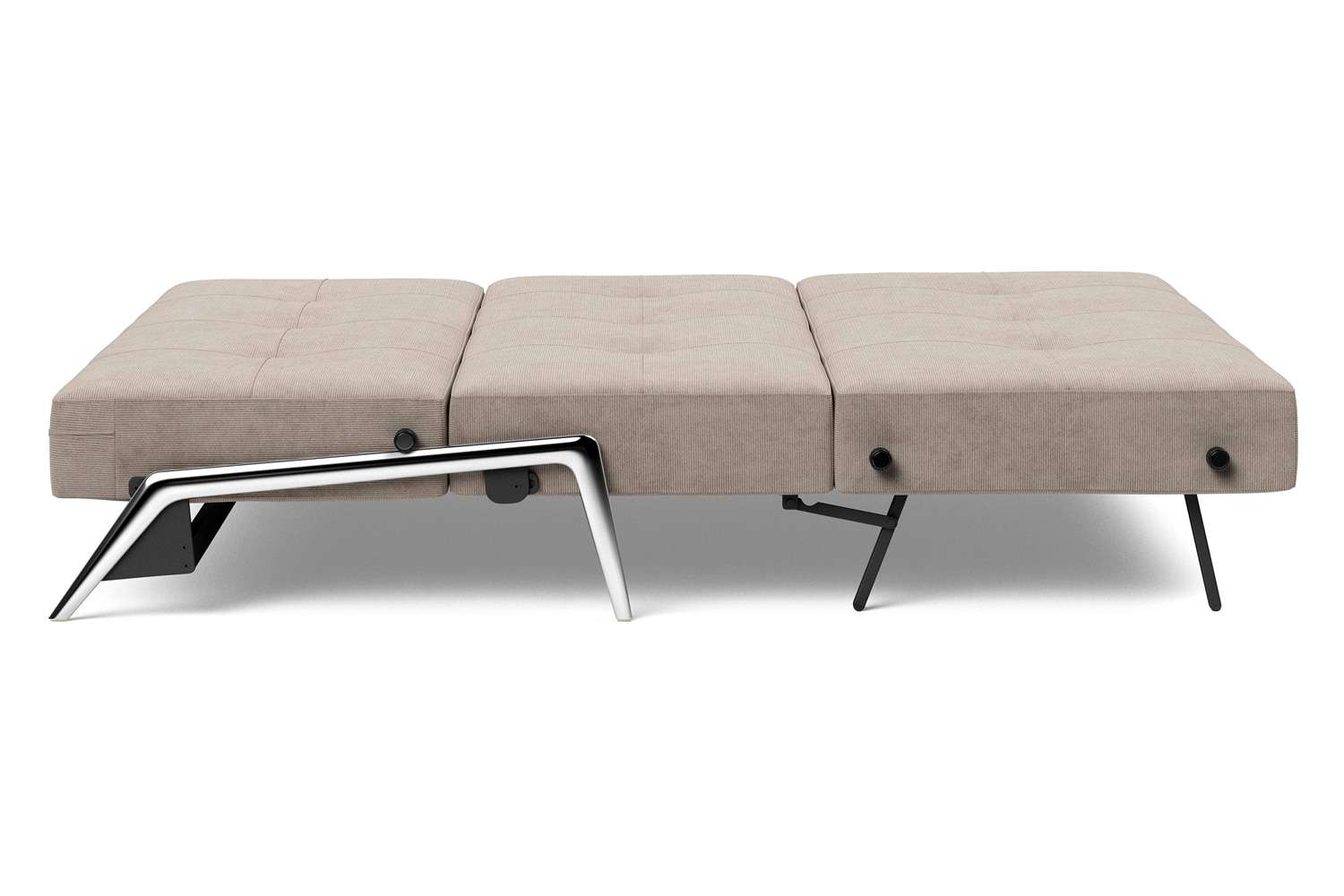 Innovation Living Cubed Queen Size Sofa Bed with Alu Legs - 318 Cordufine Beige