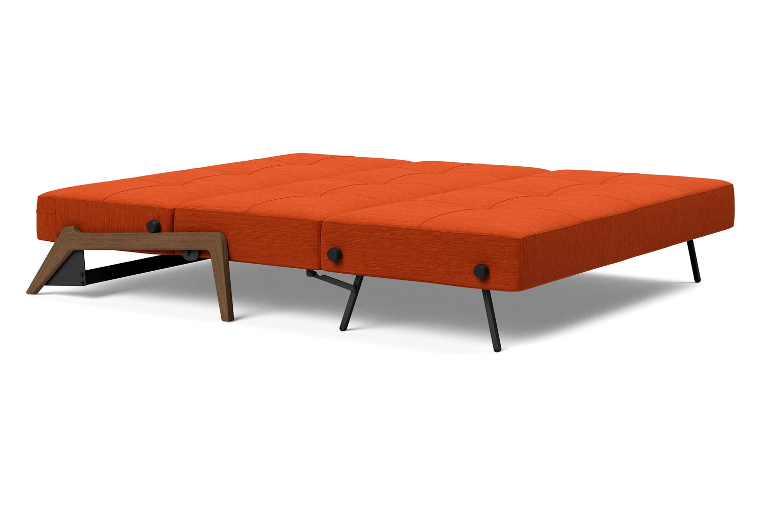 Innovation Living Cubed Queen Size Sofa Bed with Dark Wood Legs - 506 Elegance Paprika