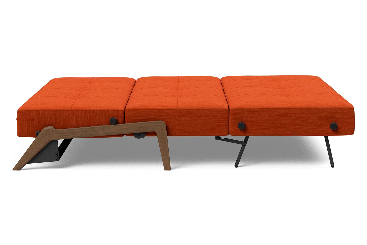 Innovation Living Cubed Queen Size Sofa Bed with Dark Wood Legs - 506 Elegance Paprika