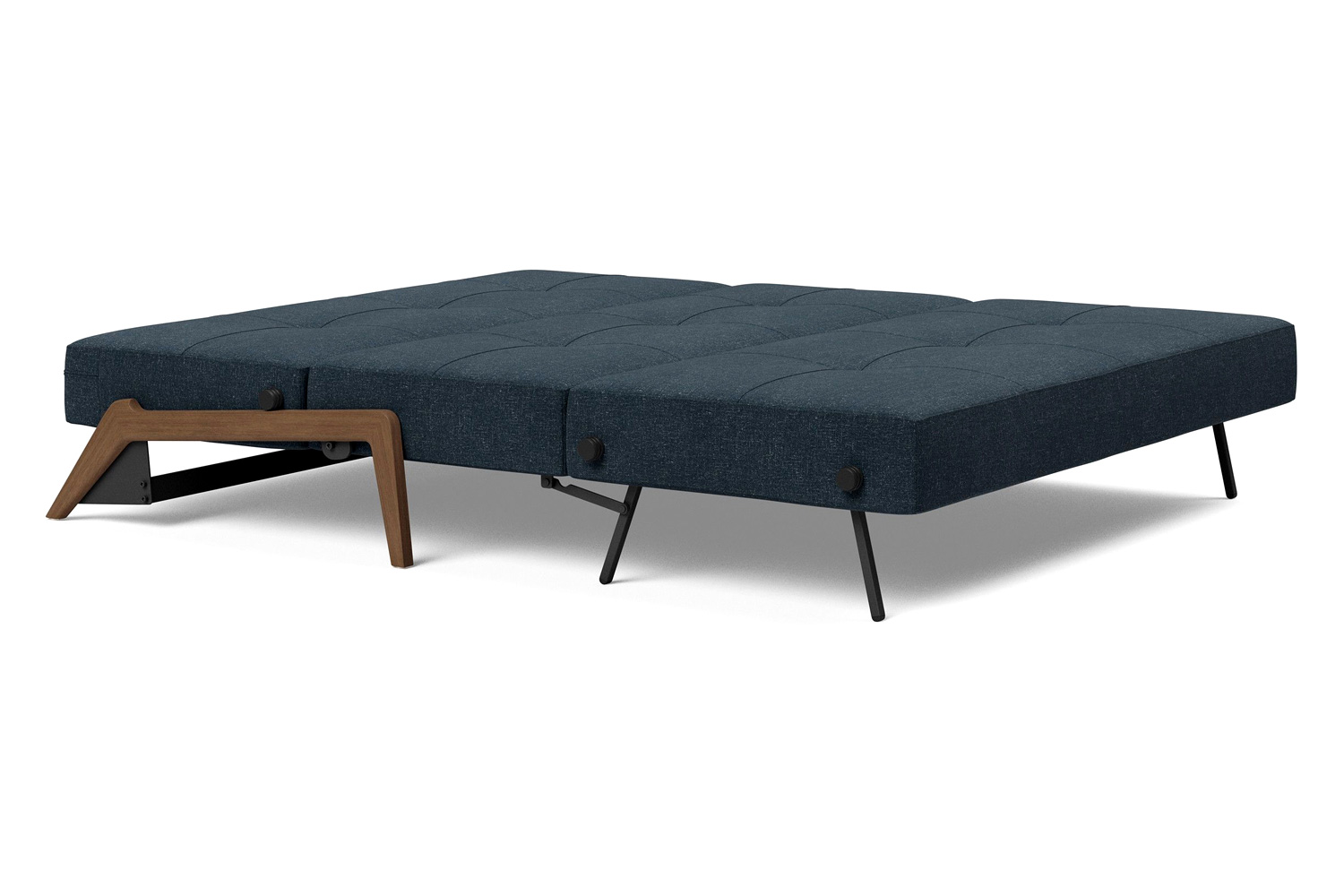 Innovation Living Cubed Queen Size Sofa Bed with Dark Wood Legs - 515 Nist Blue