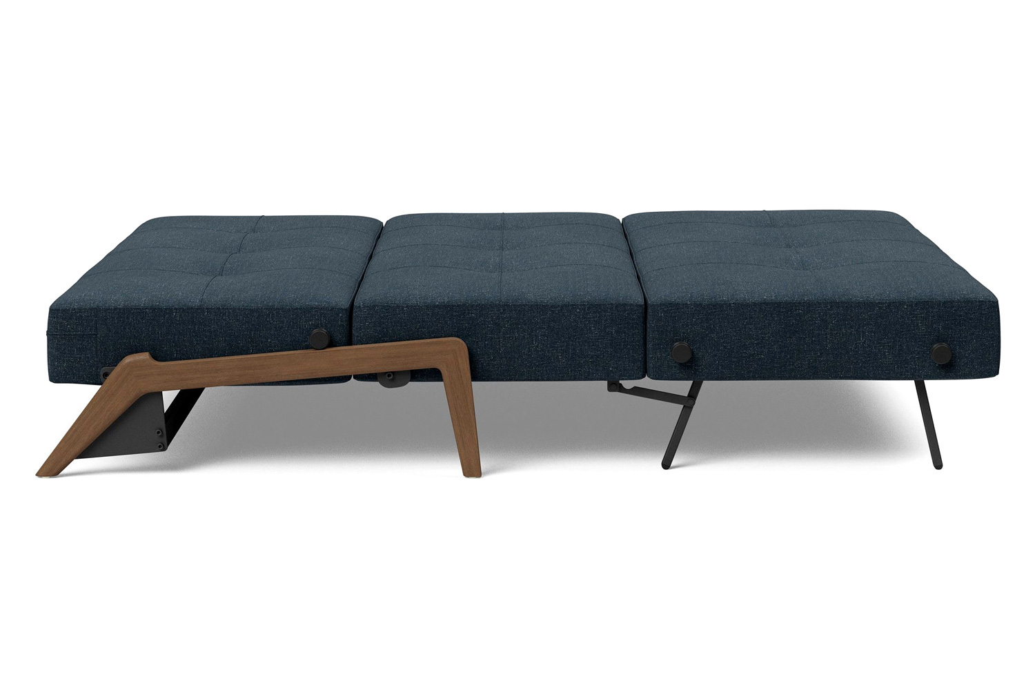 Innovation Living Cubed Queen Size Sofa Bed with Dark Wood Legs - 515 Nist Blue