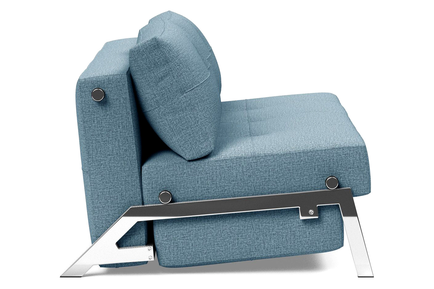 Innovation Living Cubed Queen Size Sofa Bed with Chrome Legs - 525 Mixed Dance Light Blue