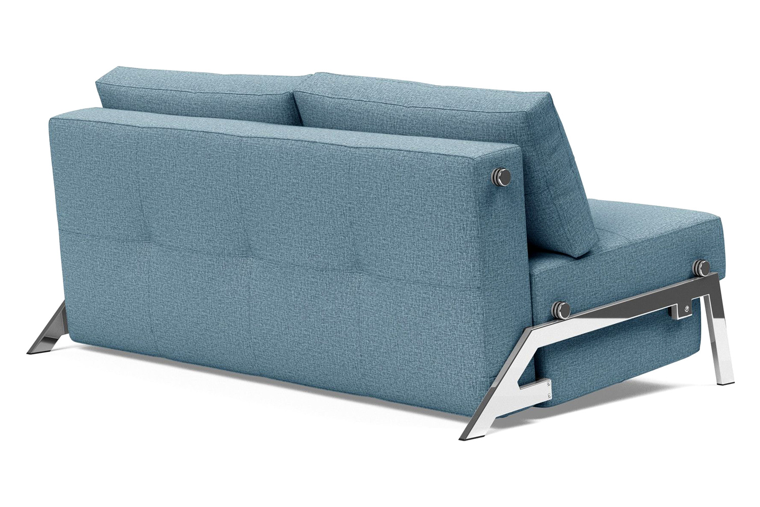 Innovation Living Cubed Queen Size Sofa Bed with Chrome Legs - 525 Mixed Dance Light Blue