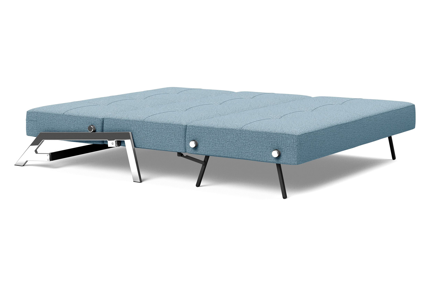 Innovation Living Cubed Queen Size Sofa Bed with Chrome Legs - 525 Mixed Dance Light Blue