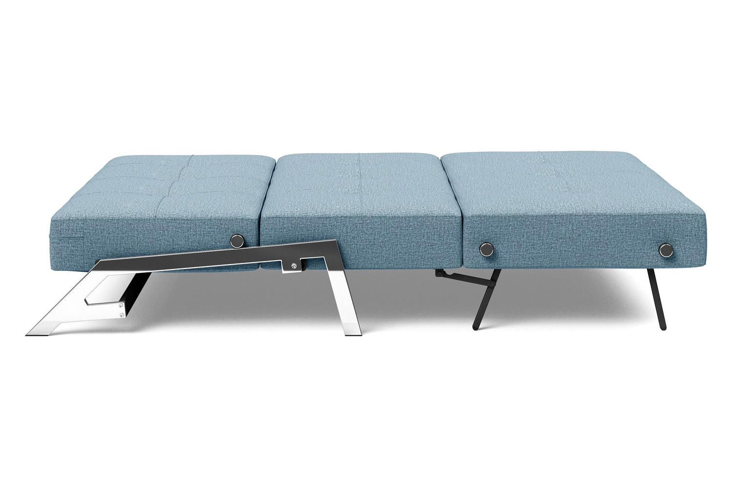 Innovation Living Cubed Queen Size Sofa Bed with Chrome Legs - 525 Mixed Dance Light Blue