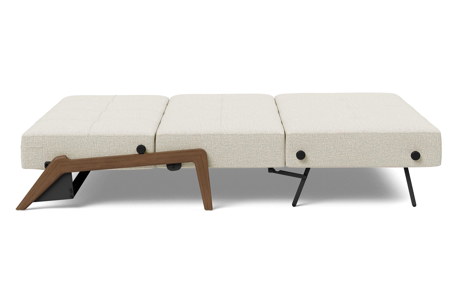 Innovation Living Cubed Queen Size Sofa Bed with Dark Wood Legs - 527 Mixed Dance Natural