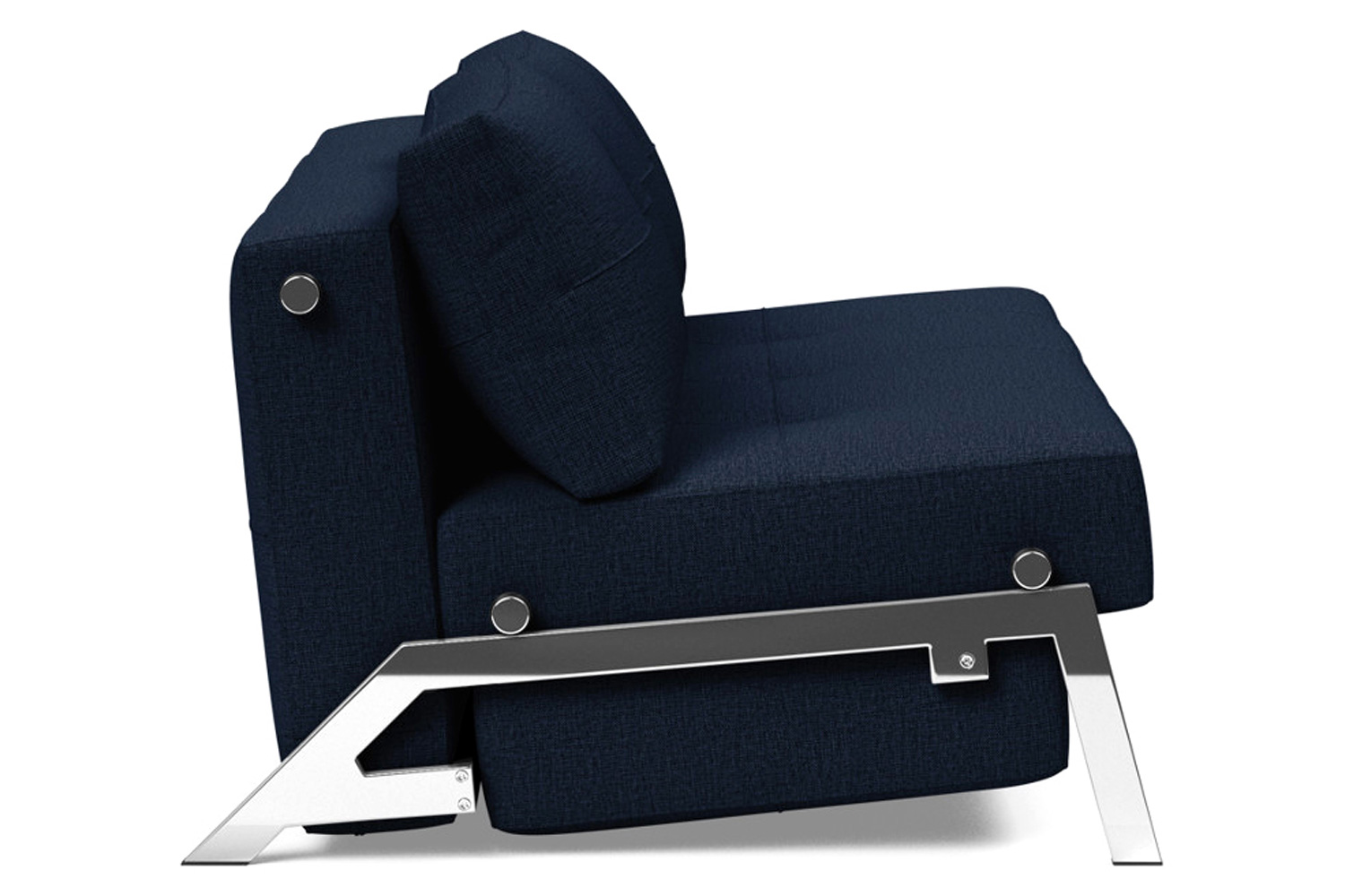 Innovation Living Cubed Queen Size Sofa Bed with Chrome Legs - 528 Mixed Dance Blue