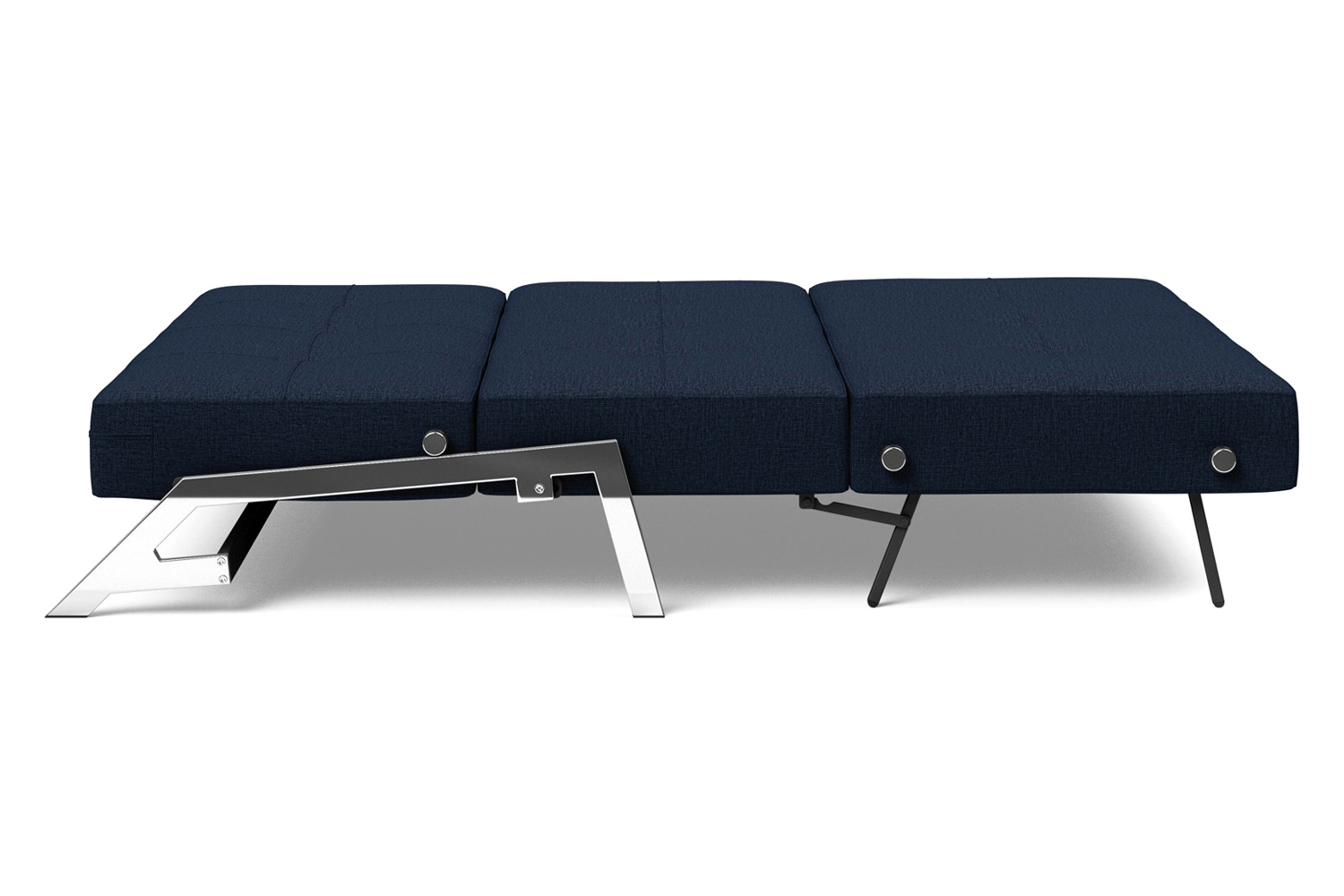 Innovation Living Cubed Queen Size Sofa Bed with Chrome Legs - 528 Mixed Dance Blue