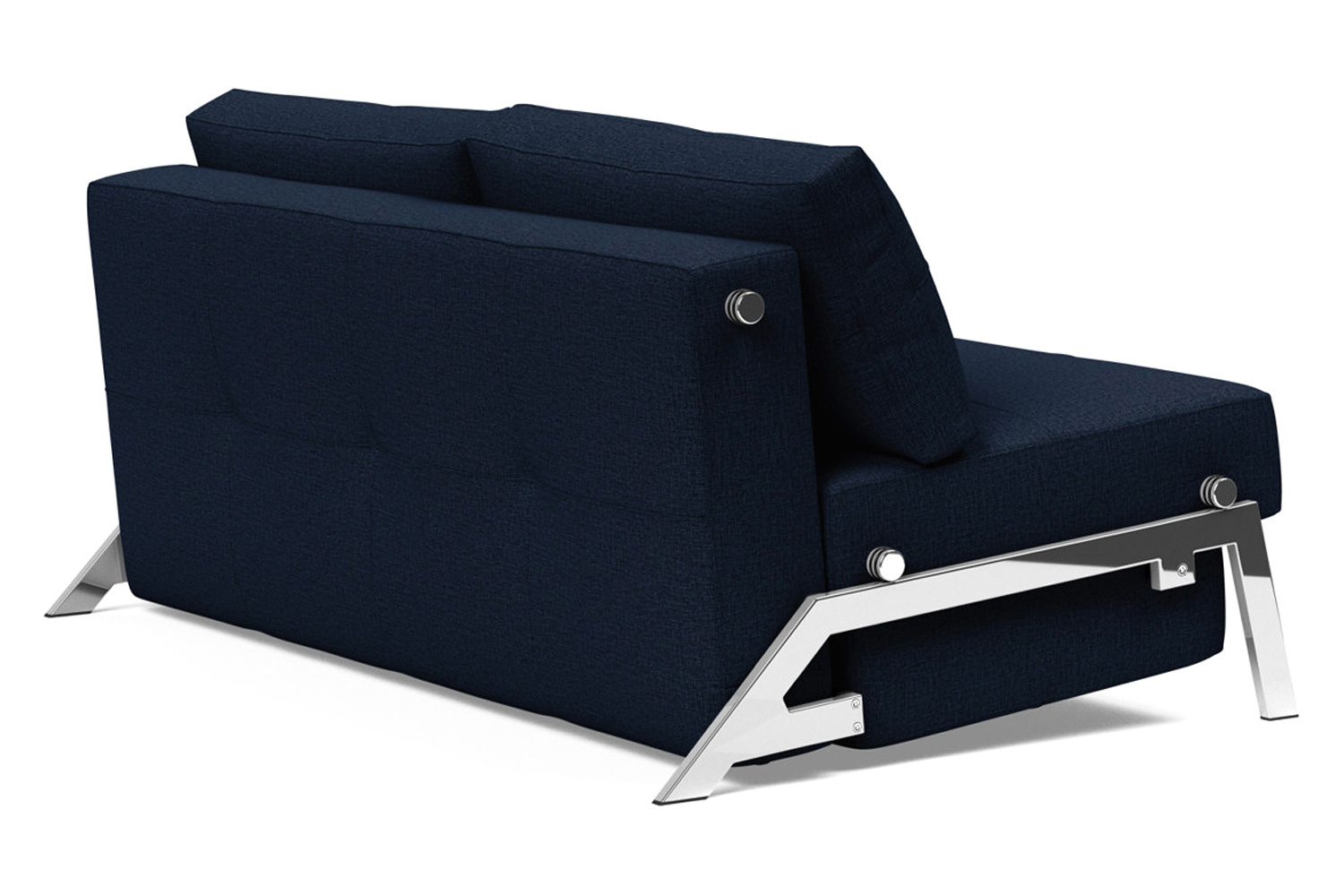 Innovation Living Cubed Queen Size Sofa Bed with Chrome Legs - 528 Mixed Dance Blue