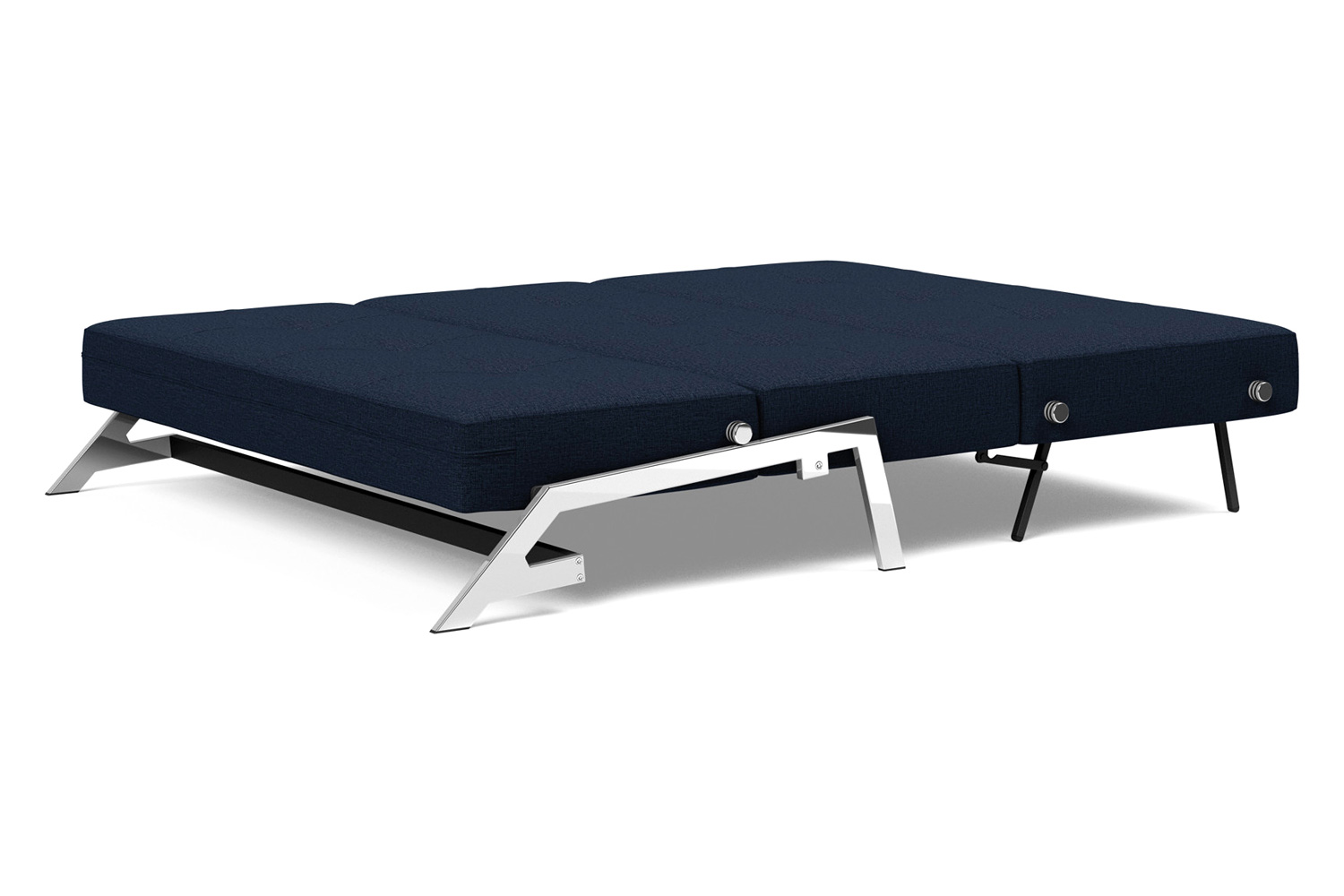 Innovation Living Cubed Queen Size Sofa Bed with Chrome Legs - 528 Mixed Dance Blue