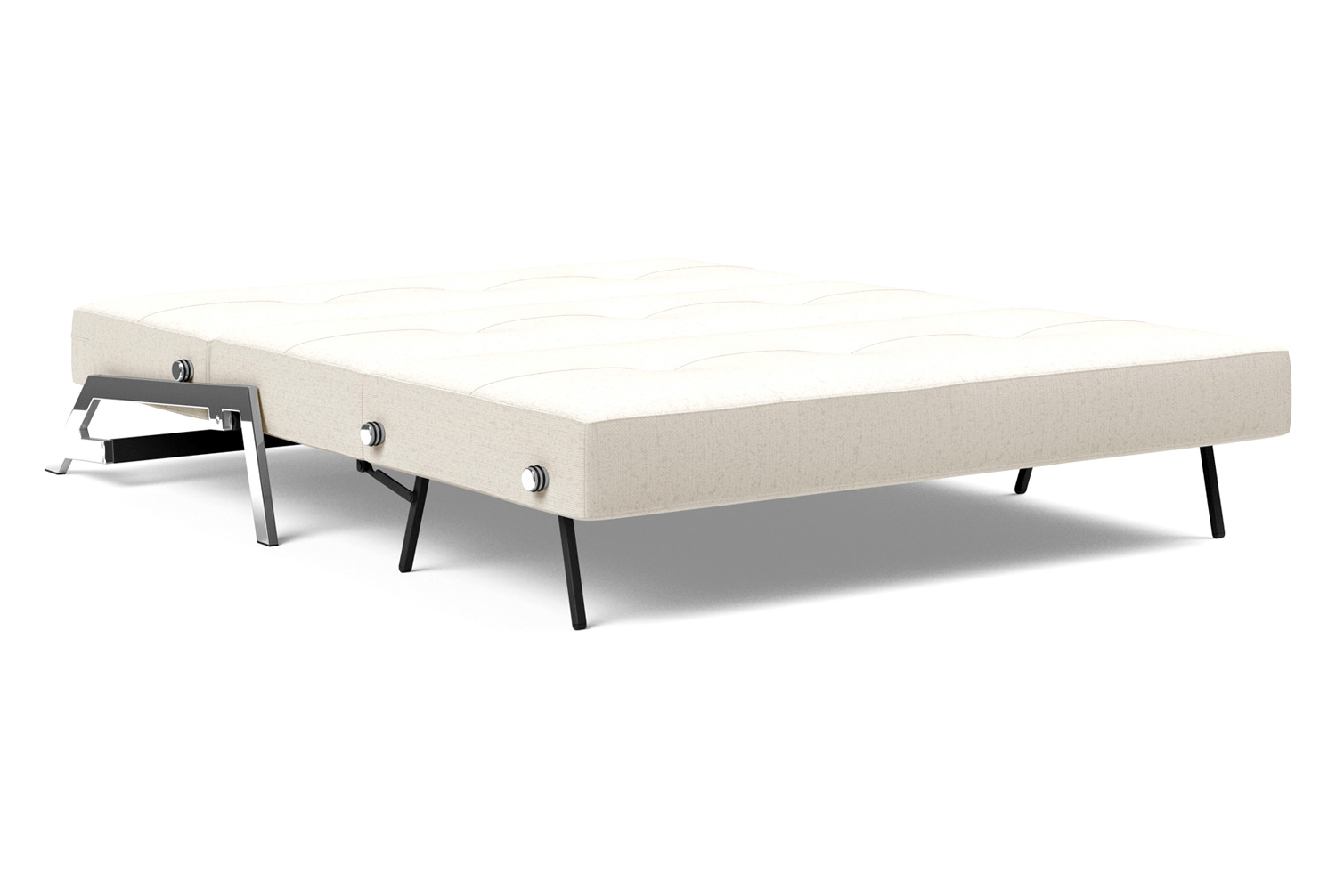 Innovation Living Cubed Queen Size Sofa Bed with Chrome Legs - 531 Bouclé Off White